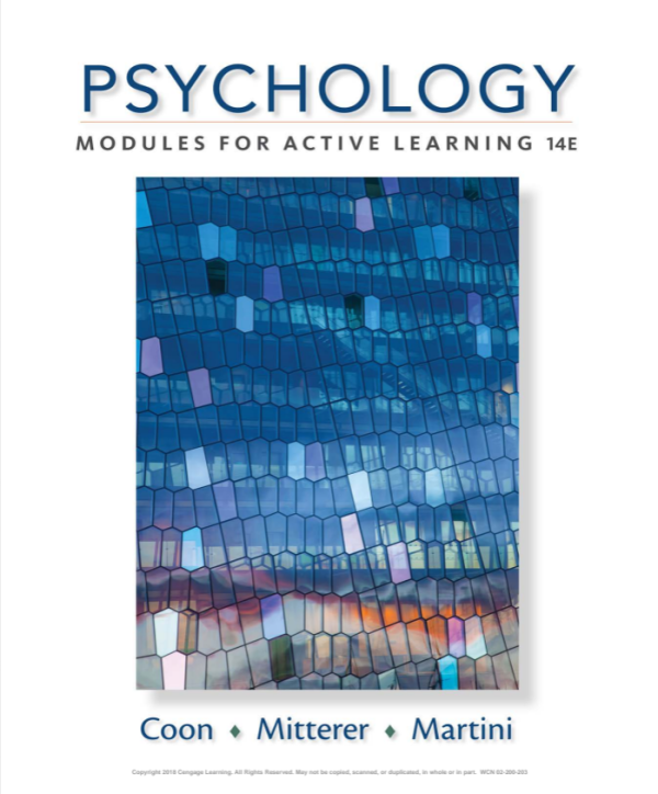 Psychology: Modules for Active Learning 14th Edition (Online Access)